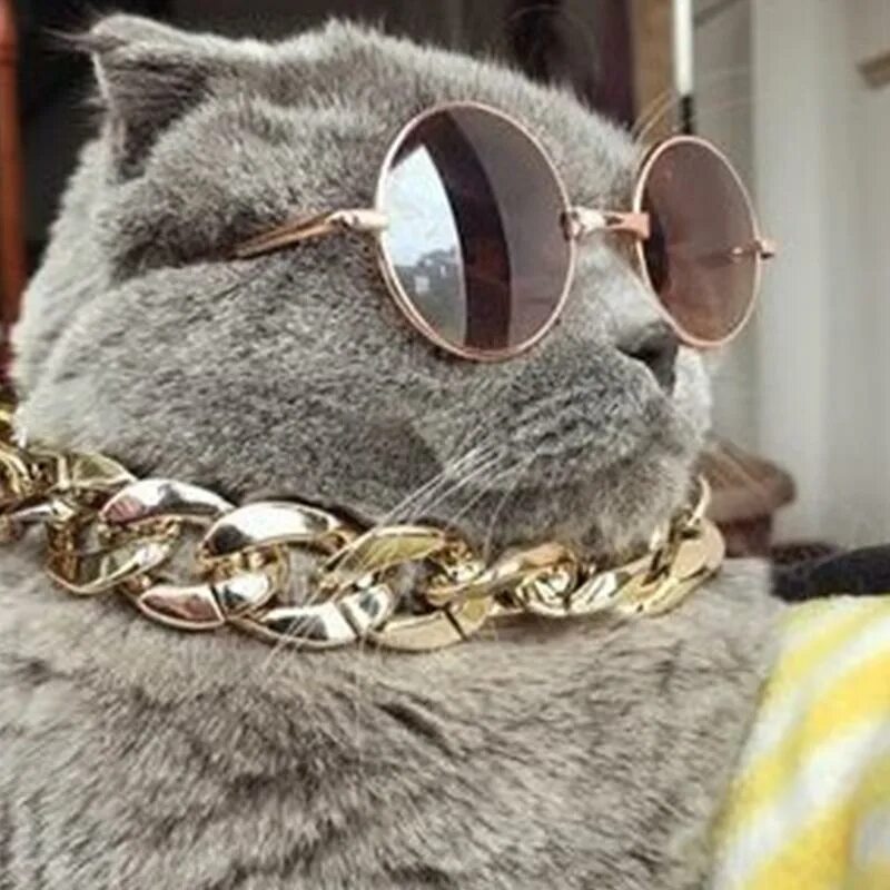 Fashion Pet Necklace Dog Chain Collar Wide Necklace Collar Adjustable Decor BT e