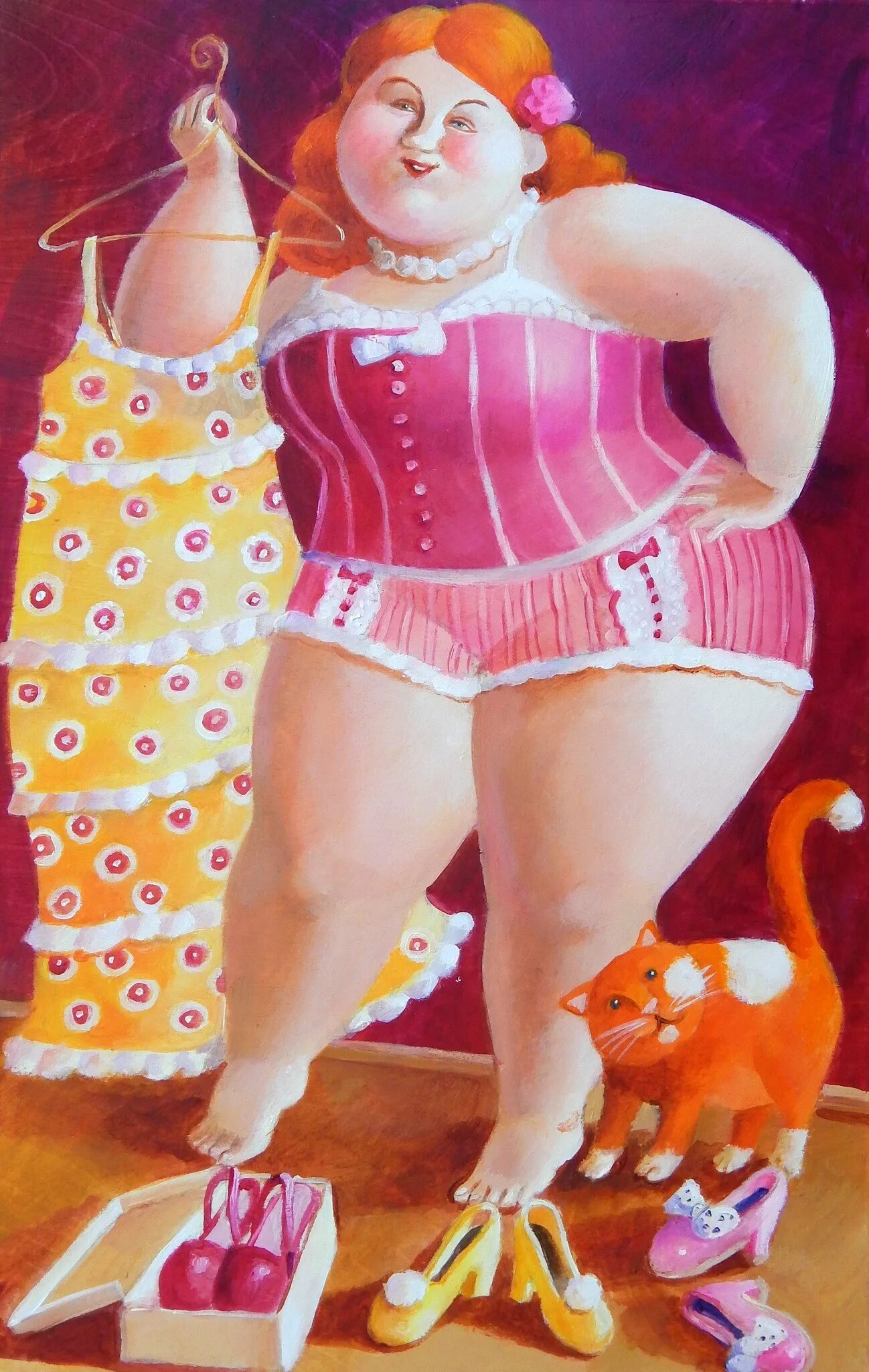 толстый мультяшный. смешные персонажи из мультиков. савельева варелла картины. художник anna varella saveleva. веселый толста.