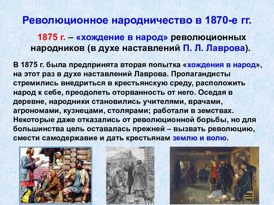 Радикальные идеи при александре 2. Движение народничество 1870 Лидеры. Общественное движение при Александре 2 народничество в 1870. Революционное народничество 1870. Хождение в народ.