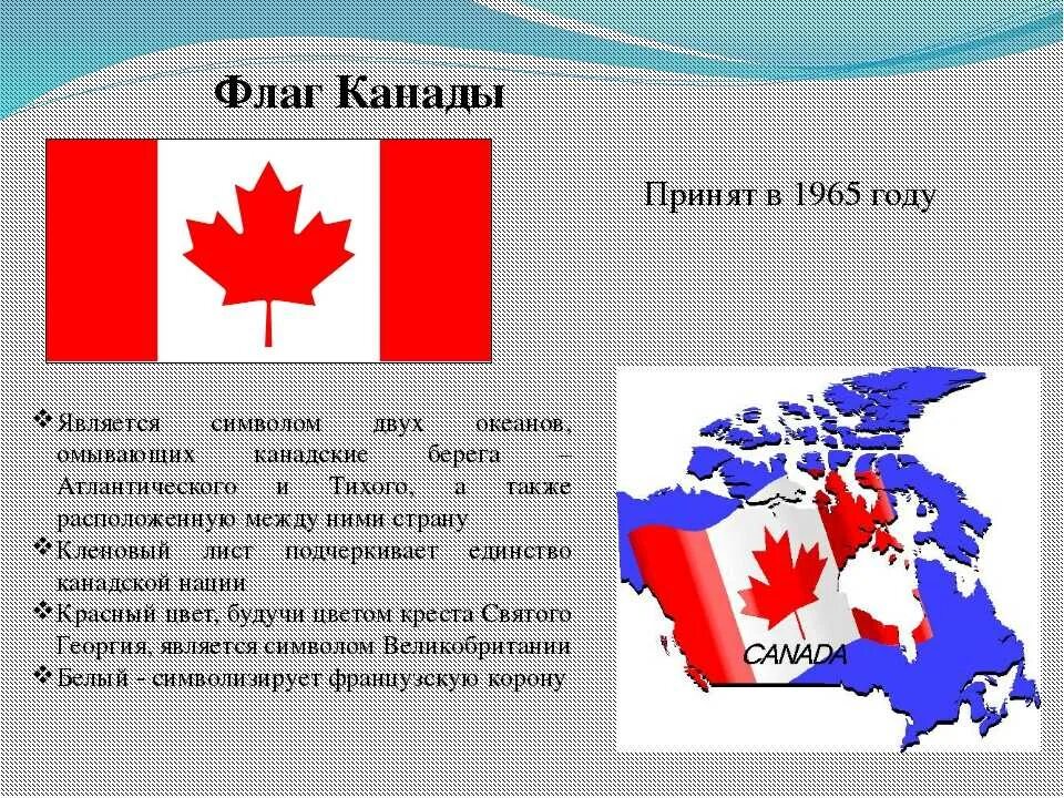 План описания страны канада 7 класс. Флаг Канады рассказ 2 класс. Флаг Канады описание. Рассказ о Канаде. Канада история страны.