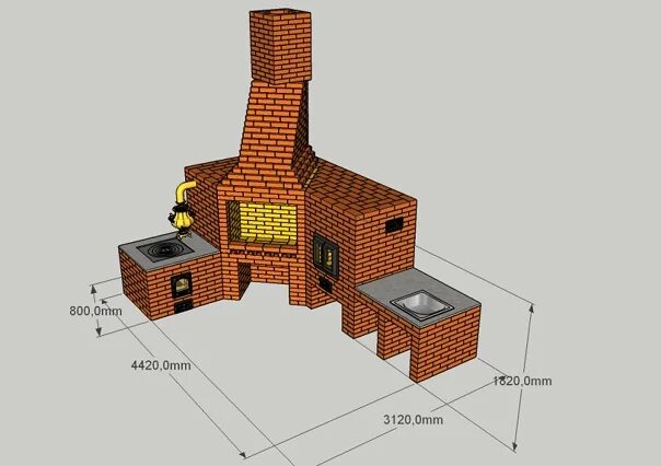 Мангал из кирпича чертежи. Brick bbq, Outdoor pergola, Bbq grill