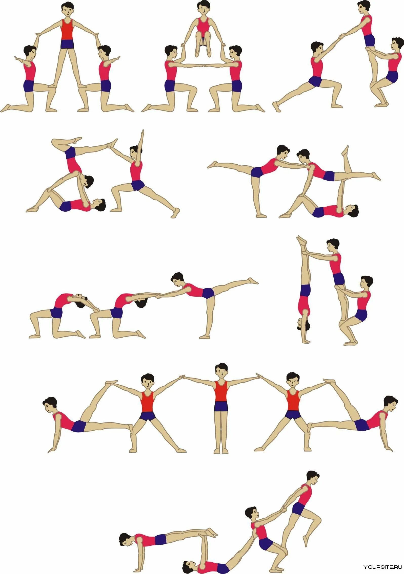 Движения гимнастов. Акробатическое упражнение пирамида. Эквилибристика упражнения. Гимнастические упражнения для детей 3-5 лет-. Гимнастические упражнения для начинающих детей.