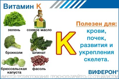 Витамин к в каких продуктах