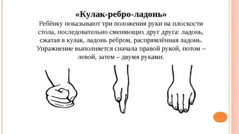 Кулак ладонь упражнение для детей