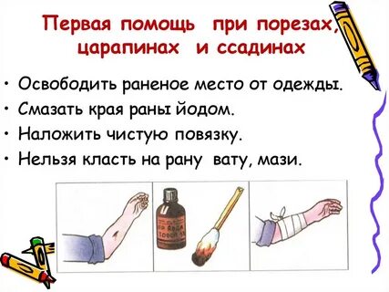 Первая помощь при порезе