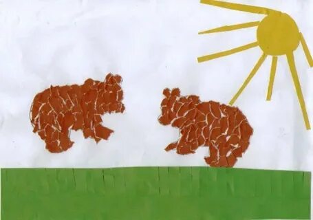 Аппликация на тему дикие животные весной