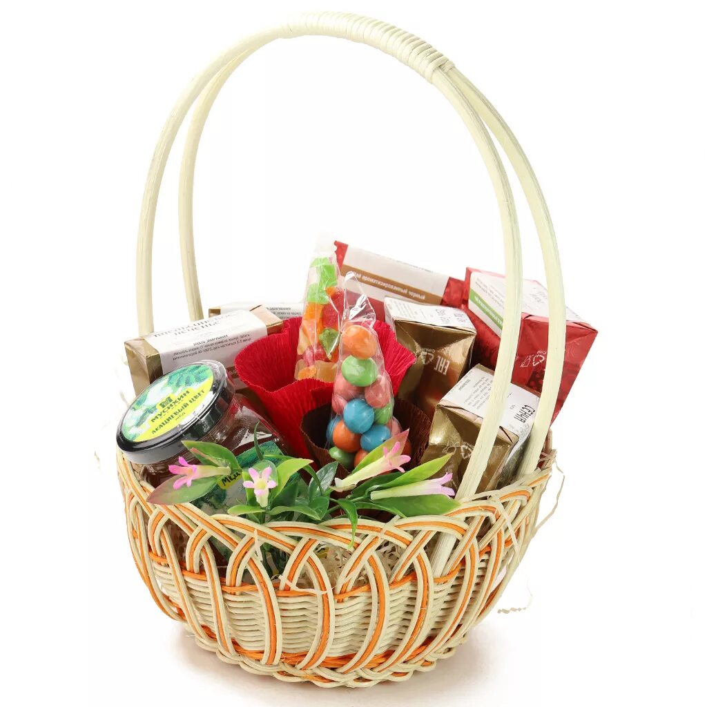 подарочная корзина "чайная". чайные подарки. подарочные корзины с чаем и кофе. чайный набор в корзине. подарочный набор чая корзина.