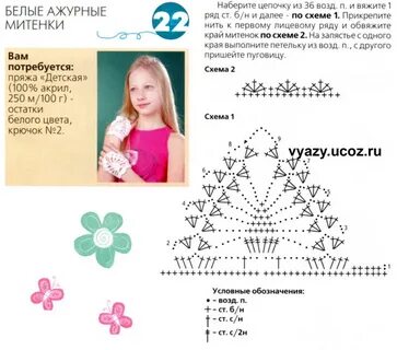 Ажурные митенки схема