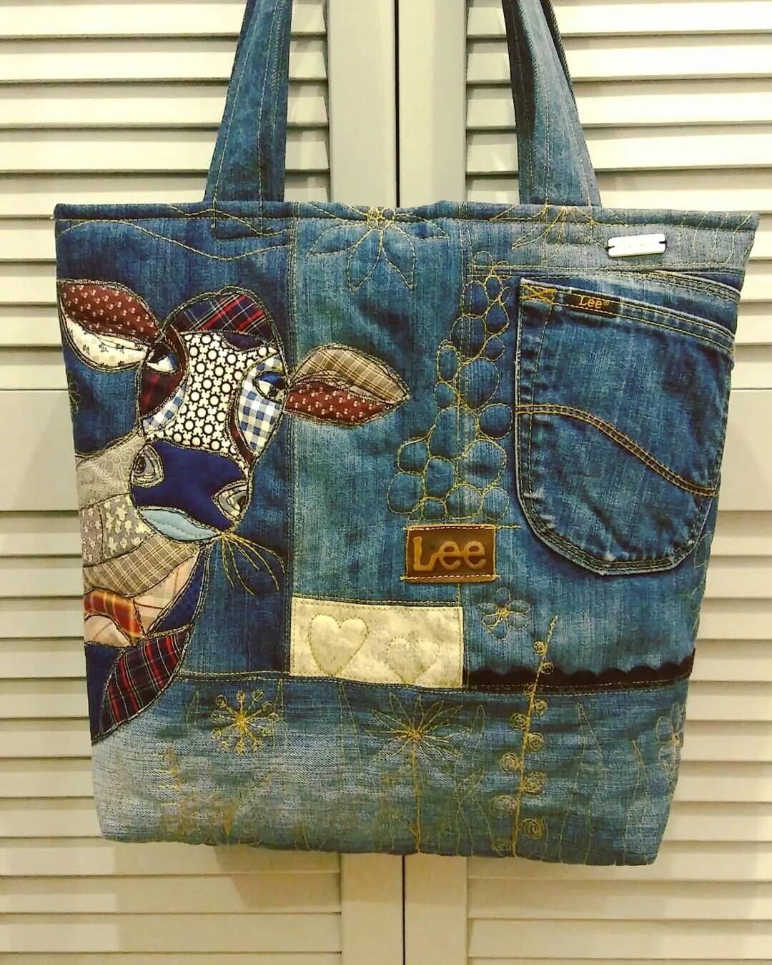 Джинсовая сумка в стиле пэчворк Recycled Jean Tote-recycled Denim Tote-crazy Quilt Tote-up Etsy Recycled denim t