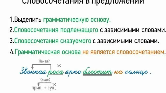Как определить число в предложении. Словосочетания в предложении. нахождение словосочетаний в предложении. как найти словосочетание в предложении. словосочетания из предложения.