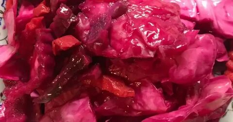 Капуста с бураком быстрый засол кусками