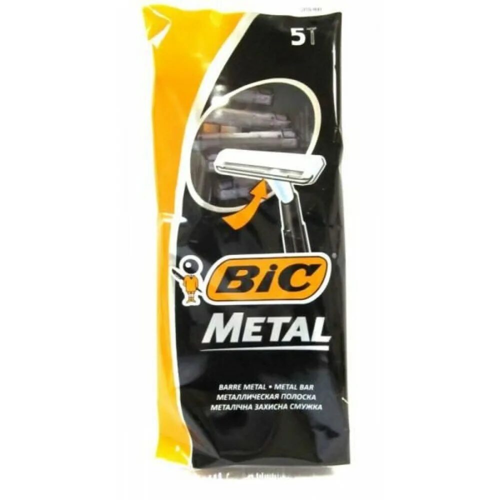 BIC Metal станок одноразовый 5шт. Станки для бритья BIC Metal 5 шт. BIC бритвенный станок Metal пачка 5 шт. Бритвенный станок BIC Metal, 5+1 шт.