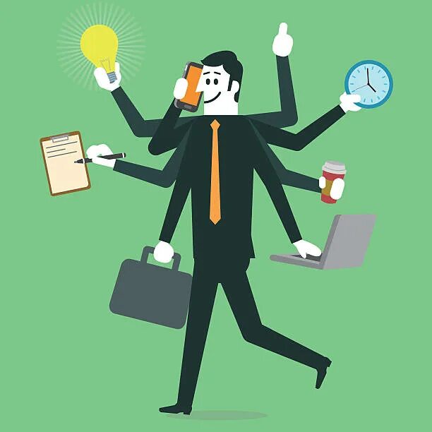 Многозадачность хорошо. Миф о многозадачности. многозадачность мем. businessman illustration.