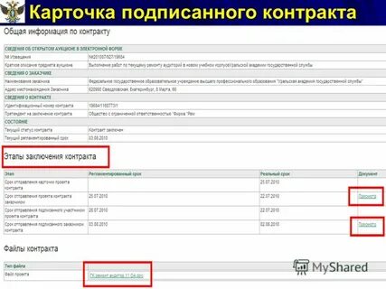 Карточки сведений