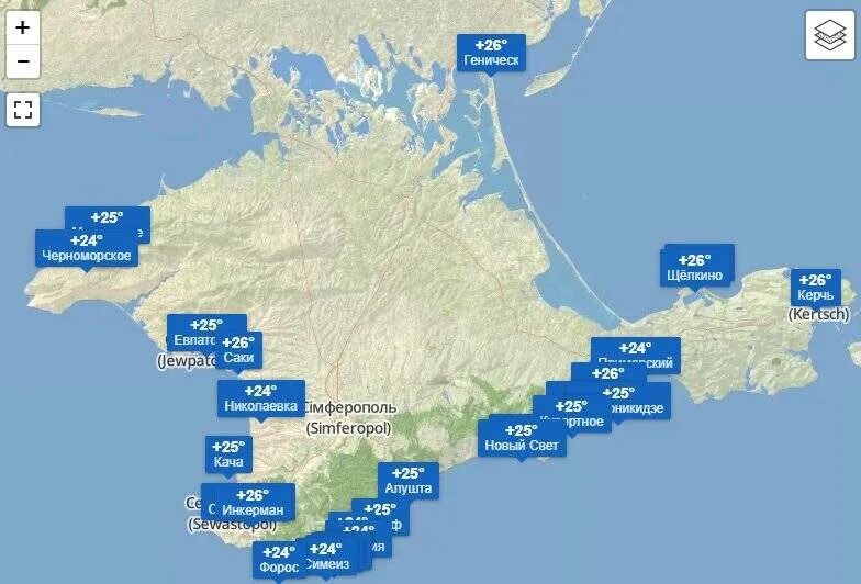 Погода крым вода в море