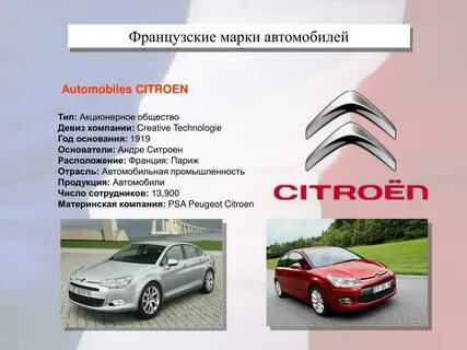 Французские марки автомобилей