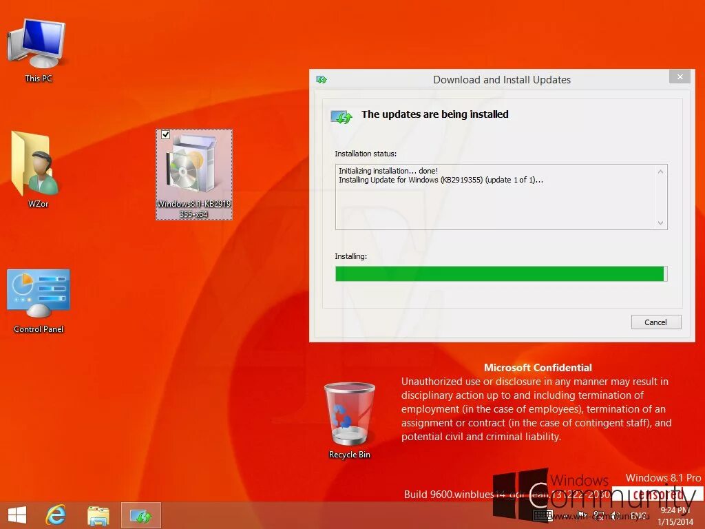 Update Windows 8.1. Windows 8 update 8.1. Windows 8.1 build 9600. Windows RT update 3. 1.8 update