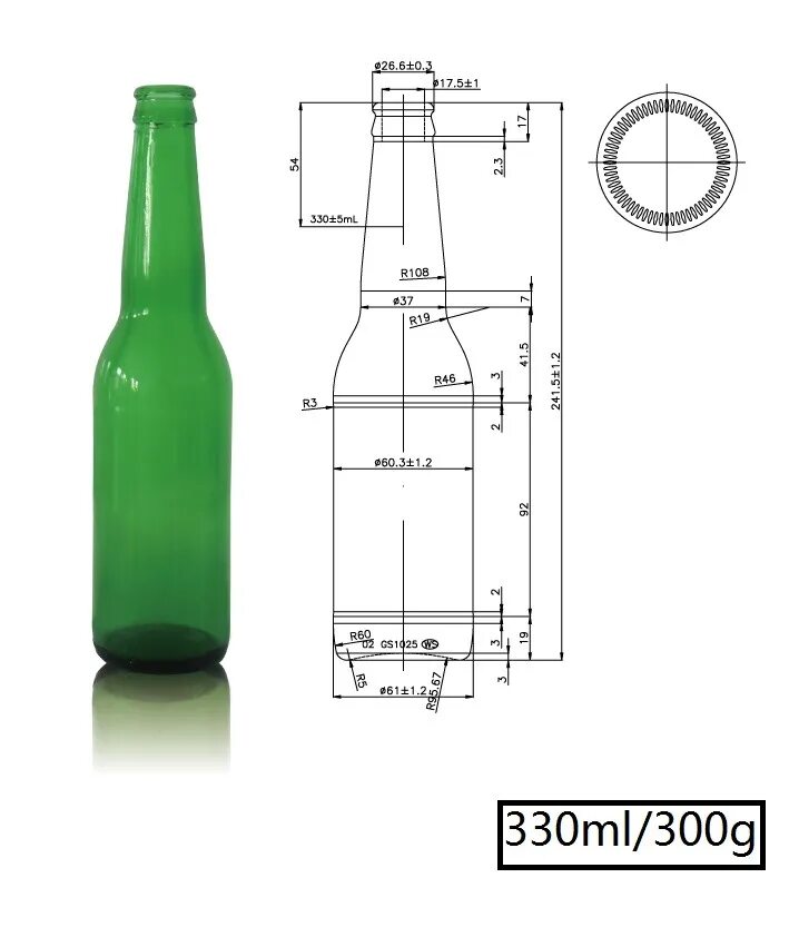 Размер бутылки 0.5
