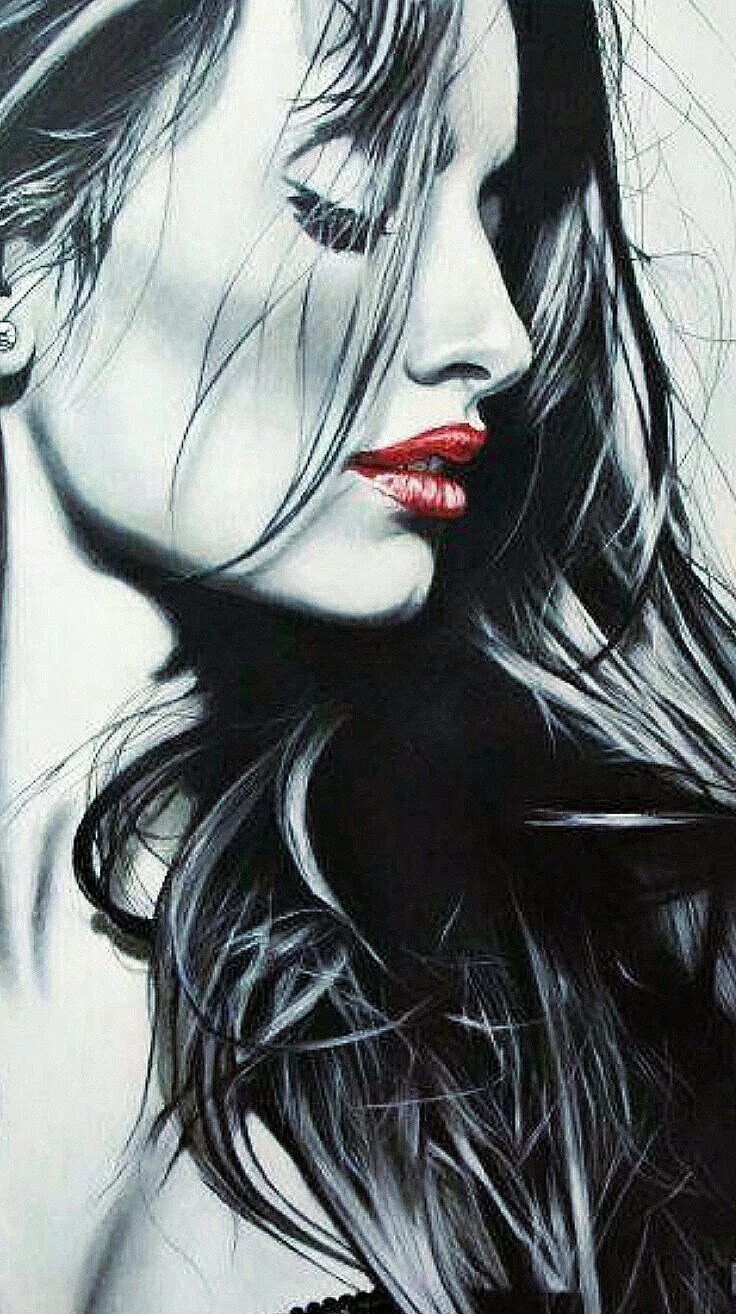 Портрет в черно белом стиле. Картина девушки черно белая. Картина девушки черно белая. Брюнетка рисунок. Картина черно белая девушка.