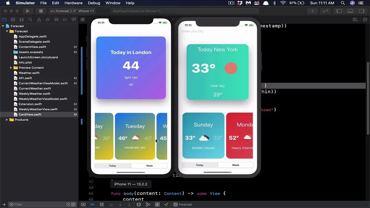 Сборка IOS Swift. Weather app Swift. Модификаторы SWIFTUI. Создание простых элементов интерфейса в SWIFTUI. App parts