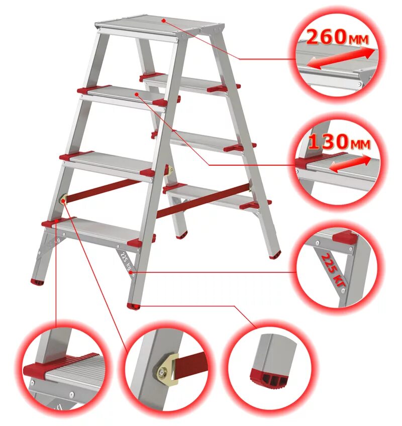 Стол малярный 2,78 м складной. Программа новая высота. Переносной малярный столик. Многофункц. Лестница трехсекционная новая высота.