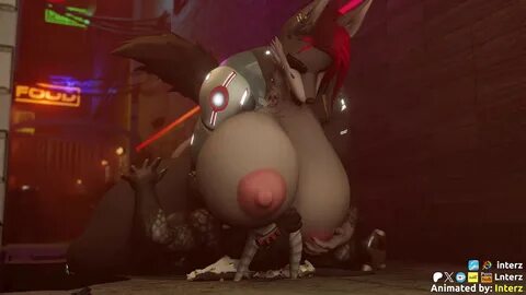 Cyberpunk BreastButtHyper Growth Animation - By @lnterz on Itaku 
