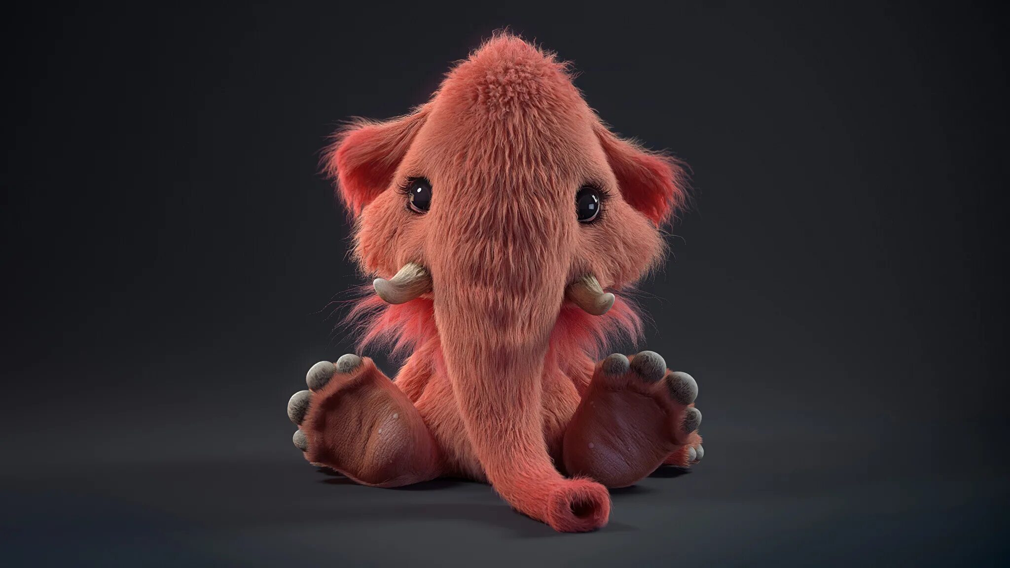 Маленький мамонт. Животные 3d. Розовый мамонт. Три д животное