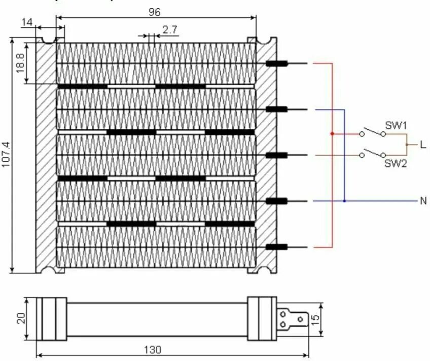 Подключение нагревательного элемента. Схема подключения PTC нагревателя. Нагревательный элемент тепловентилятора схема подключения. Керамический нагреватель MZFR-D-1800w-220v. Тепловентилятор РТС 1500 схема электрическая.