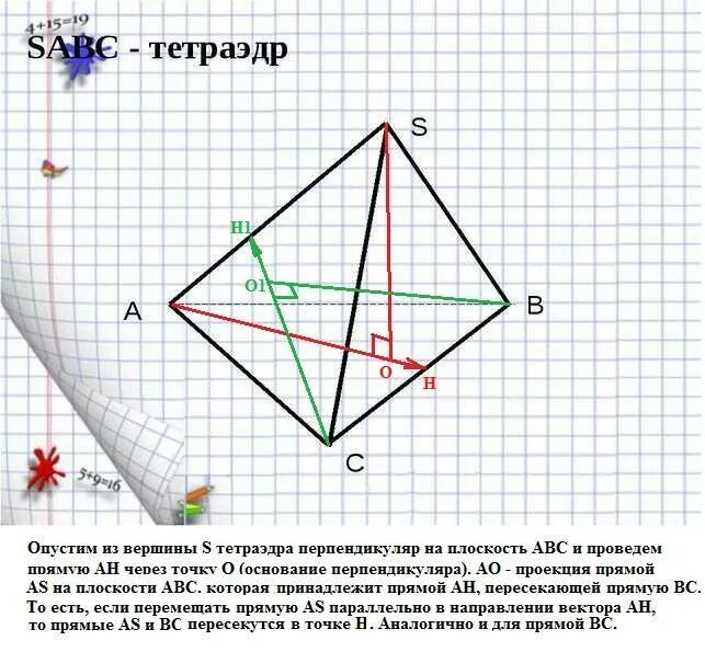 Пересечение прямых в тетраэдре. Проекция тетраэдра на плоскость. пересечение тетраэдров.