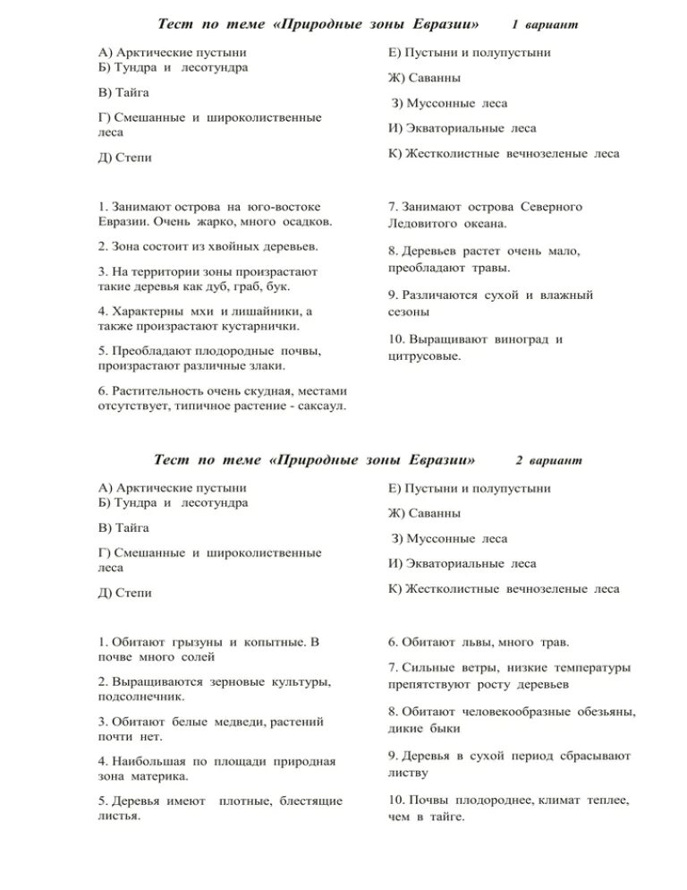 Проверочная работа по географии 7 класс евразия. Природные зоны Евразии 7 класс тест. Задания по теме природные зоны Евразии 7 класс. Тест по природным зонам Евразии. Тест по природным зонам 7 класс.