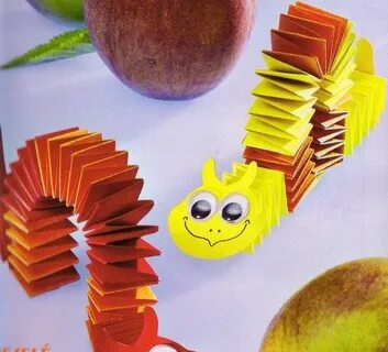 Гусеница из бумаги гармошка