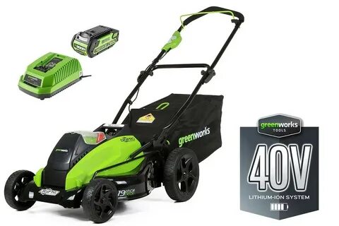 Аккумуляторная газонокосилка greenworks 40