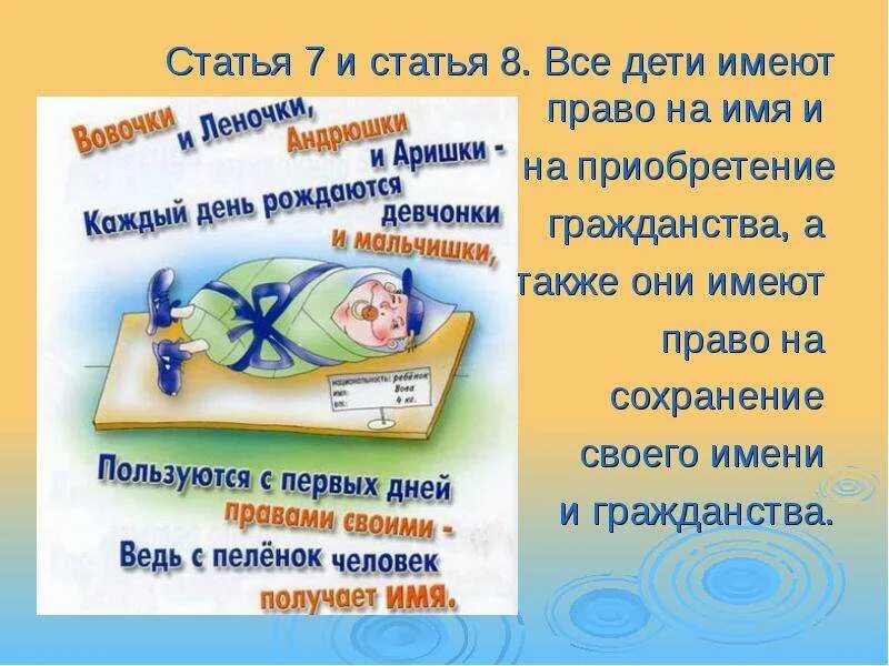 Конференция о правах ребенка. Конвенция о правах ребенка право на имя. 7. Конвенция о правах ребёнка. Статье 6 конвенции