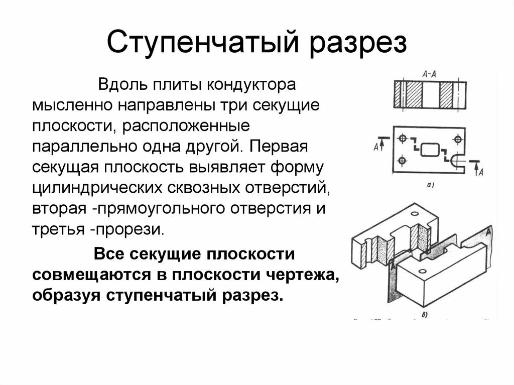 Слово ступенчатый. Ступенчатый разрез. Ступенчатый разрез разрез. Ступенчатый разрез на чертеже. Плита ступенчатый разрез.