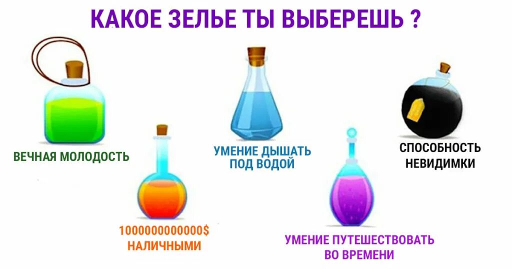 Приготовьте одно зелье среднего класса и выше. Какое зелье ты выберешь. Тест какое зелье ты выберешь. Психологические тесты по картинкам выбери зелье. Выбрать зелье.