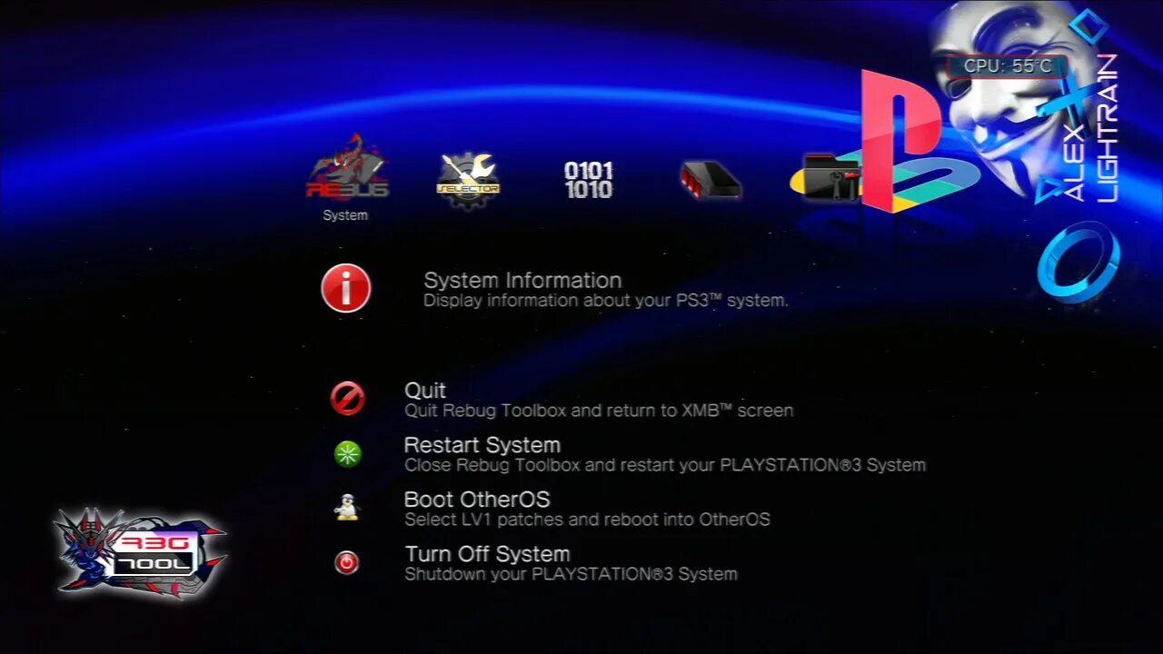 Как удалить игру на playstation. Прошивка Rebug на ps3. Rebug Toolbox ps3. Rebug ps3 иконка. ПС 3 ребаг.