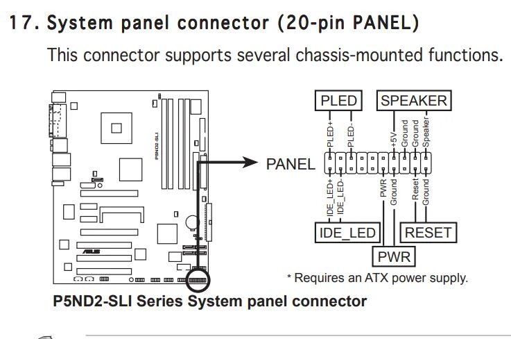 Как подключить вторую материнскую плату. Материнская плата ASUS Power SW. Материнская плата ASUS p5q схема подключения. Материнская плата ASUS p5b VM разъем передней панели. Материнская плата ASUS p5q se2 схема подключения.