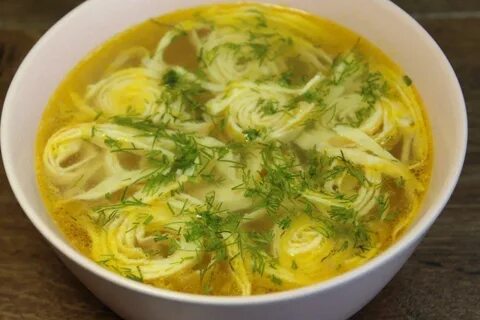 Суп лапша с печенью