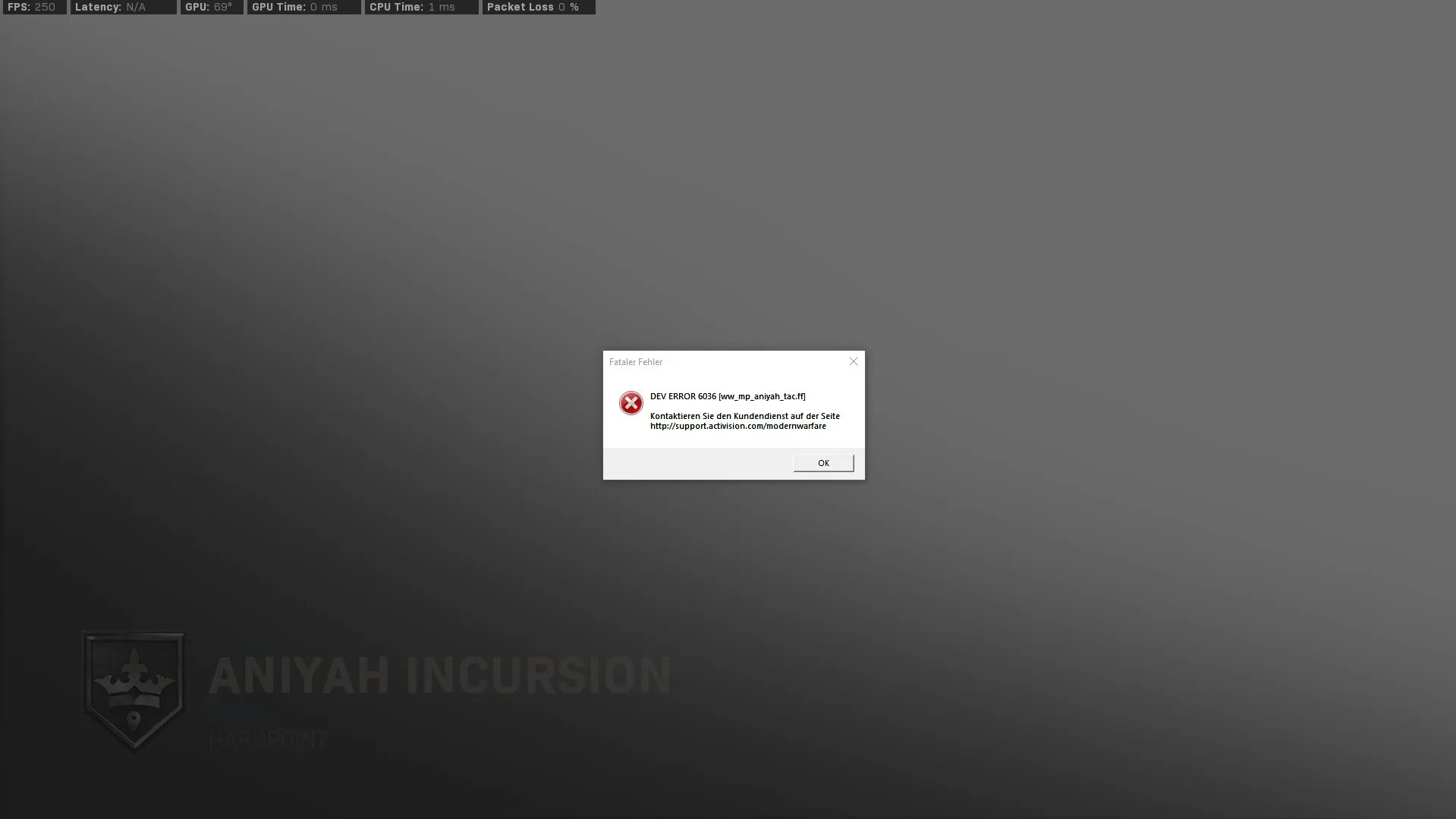 Иероглифы при запуске call of duty. Dev error 6036 call of duty modern warfare 2019 решение. фатальная ошибка. критическая ошибка dev error 6036. dev error 6036 [ww_code_pre_gfx.ff].