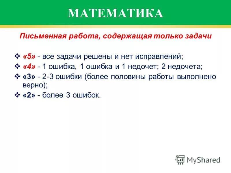 Математика письменные работы. Математика письменные работы