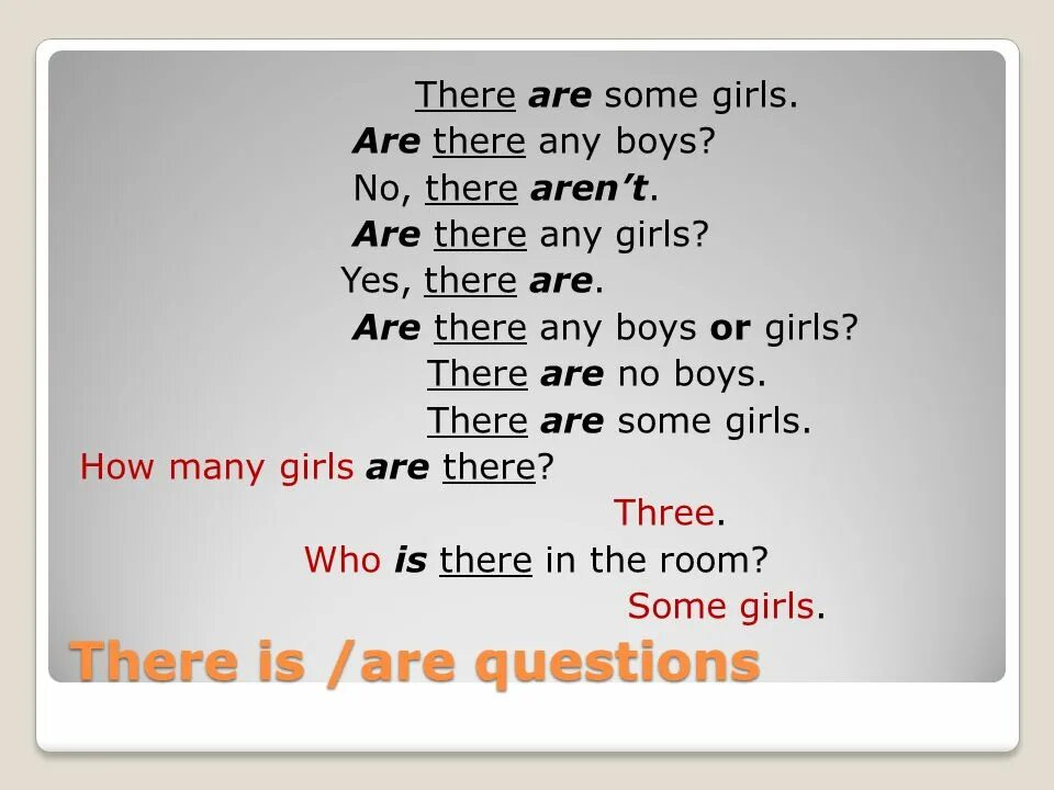 Yes there are no there aren t. There is there are. There is are вопросы. Вопросы с there is there are any. There is some there are some правило.