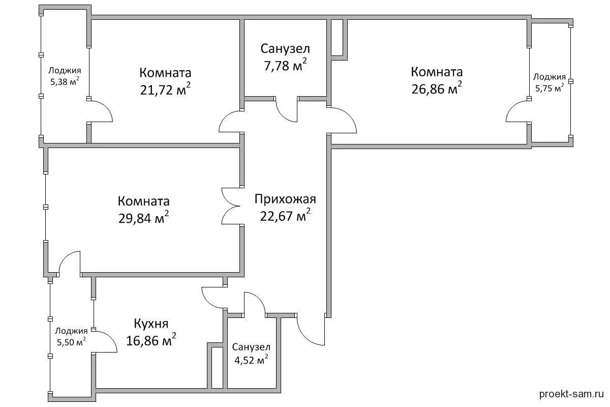 3 комнатные квартиры серии планировки