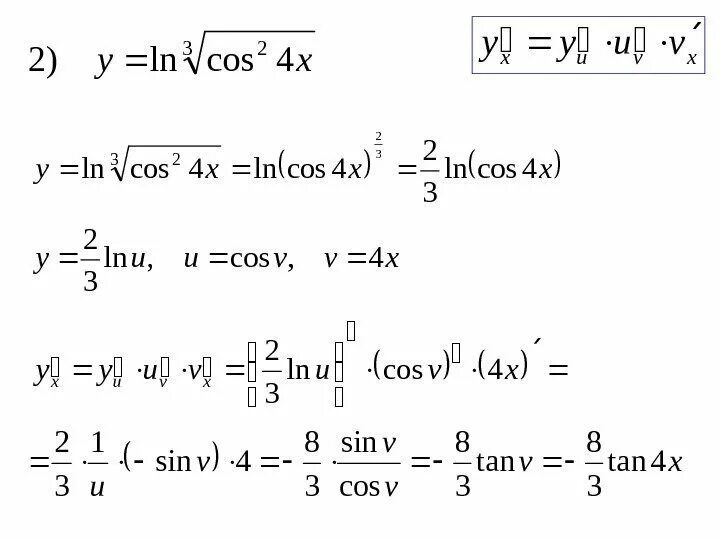 Производная XY + cos(x+y)=0. Производная cos(XY). Найти дифференциал функции y=Ln cos x.