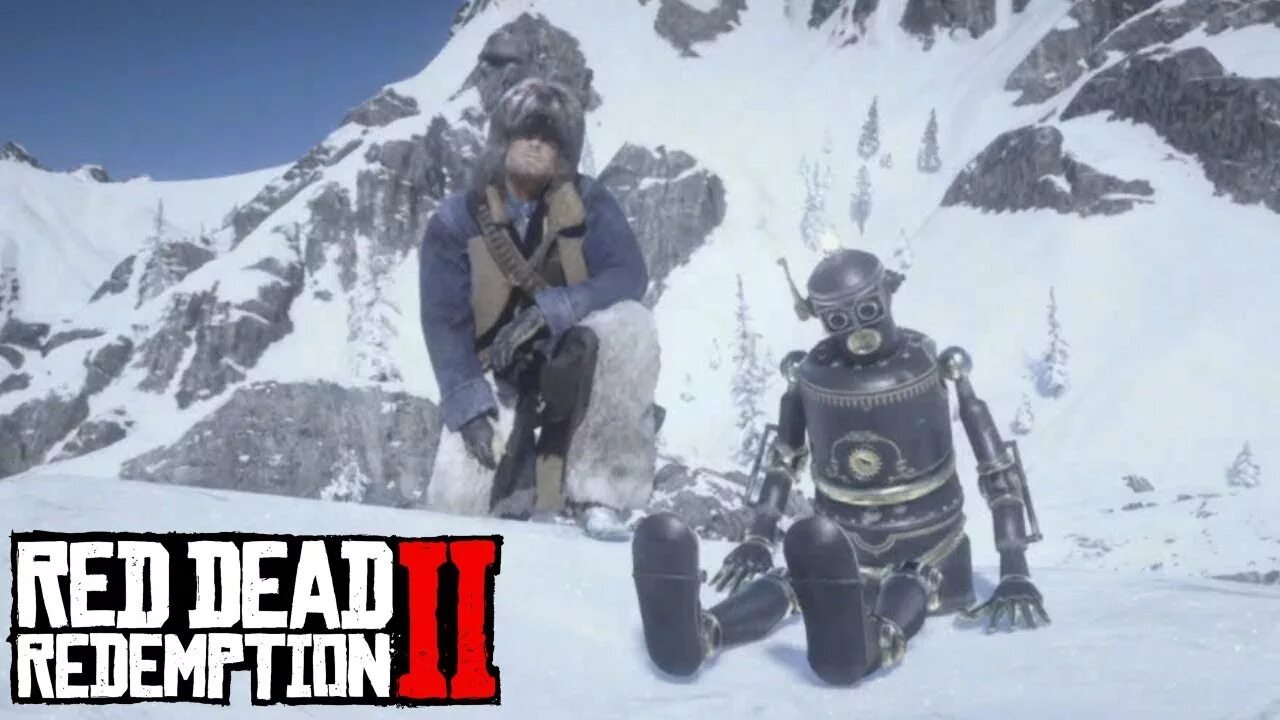 Робот рдр. Red Dead Redemption 2 робот. Rdr 2 робот в горах. РДР 2 робот на горе. Red Dead Redemption 2 профессор Драгич.