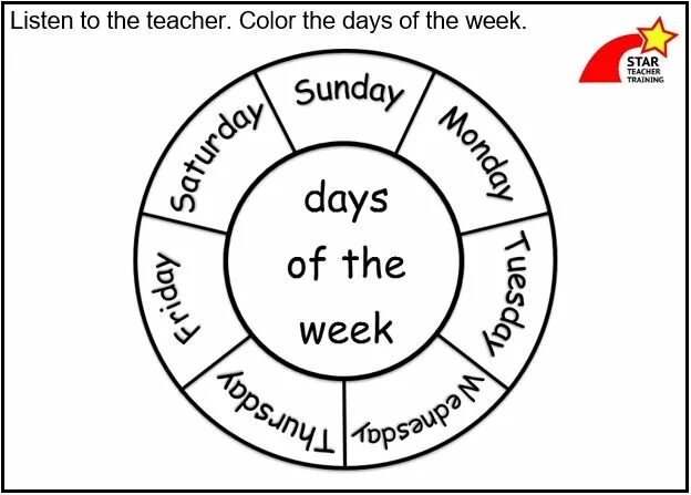 Color week. Week раскраска. Weekdays раскраска. Days of the week Colour. Days of the week раскраска.