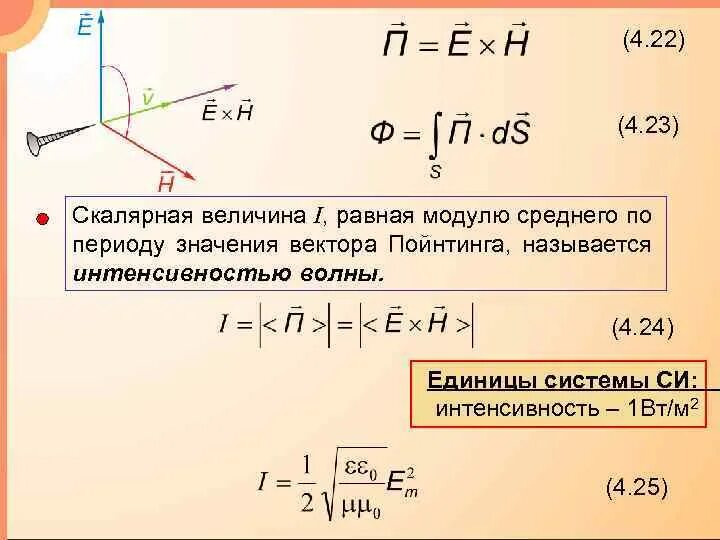 Скалярное значение. Вектор пойнтинга. среднее значение вектора пойнтинга. направление вектора пойнтинга. среднее значение вектора.