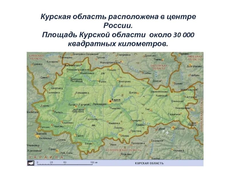 Курская область площадь