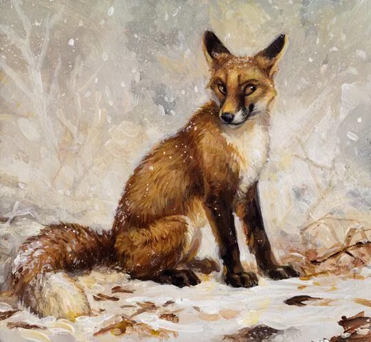 Лиса живопись. Лиса в живописи маслом. Лиса в снегу рисунок. Картины художников про лисиц. More foxes