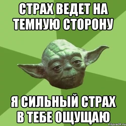 Вацок ты совсем не чувствуешь почувствуй. Страх в тебе ощущаю я. На тёмную сторону ведёт. Темную сторону я в тебе ощущаю. Мемы про страх.