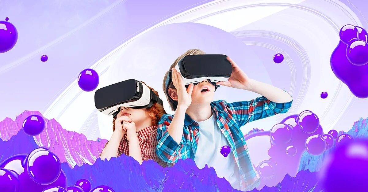 Vr уроки. Виртуальная реальность дети. Виртуальная реальность баннер. Вечеринка виртуальная реальность. Ребенок в очках виртуальной реальности.